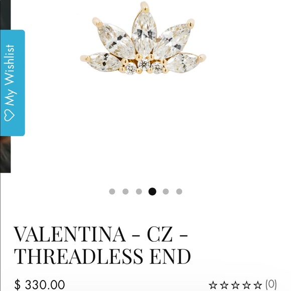 Buddha Jewelry Organics Solid 14k Yellow Gold Valentina Threadless End with CZ - Picture 4 of 6